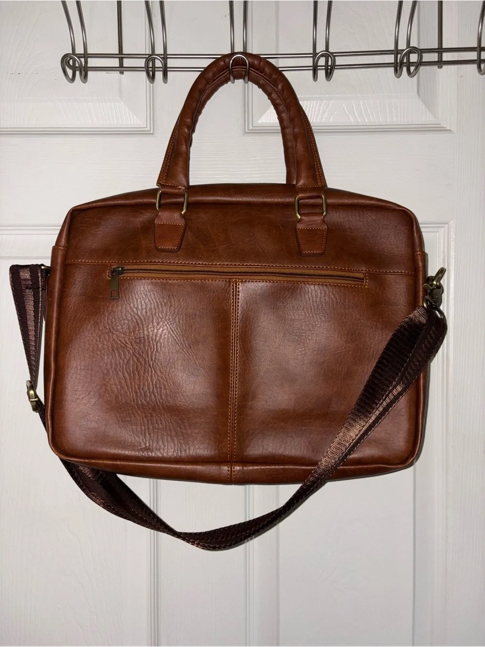 Men's Leather Briefcase Bag in Brown - Classic Work Messenger